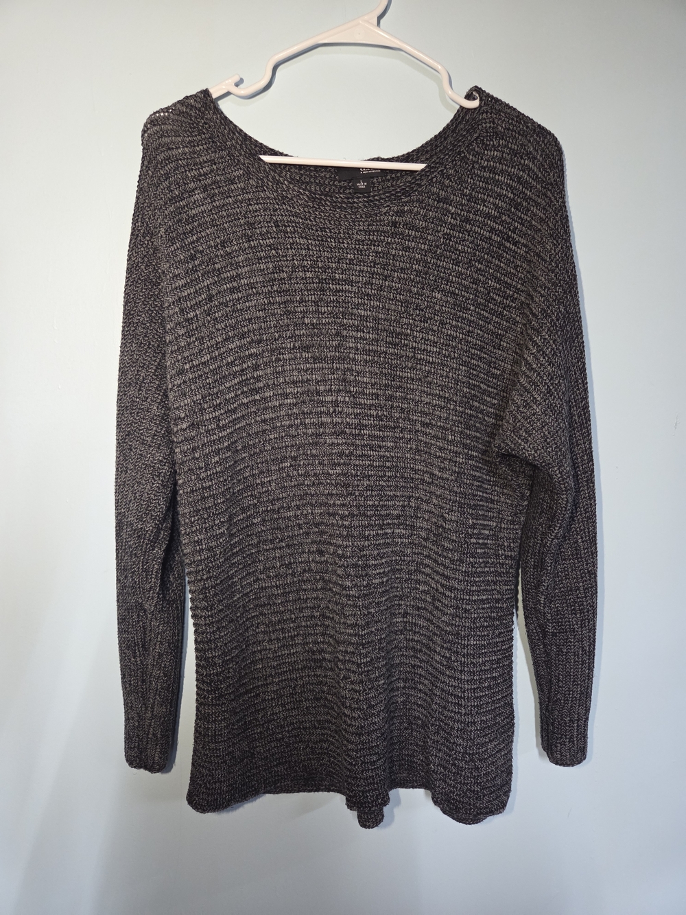 a.n.a Black & Gray Marled Crewneck Sweater